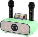 Microphone karaoké,kit Karaoke,Machine de karaoké Bluetooth portableavec 2 Microphones sans Fil pour Le Chant,système de sonorisation Portable pour la fête,Les activités,Support Bluetooth, AUX,USB/TF