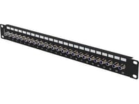 Patchpanel Lanberg 24 Port 1U 19" Socket Typ F Barrel Svart