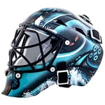 Franklin Sports Mini masque de gardien de but de hockey avec logo de l'équipe de la LNH de Seattle Kraken avec étui – Masque de gardien de but de collection avec logos et couleurs officiels de la LNH,