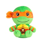 Club Mocchi Mocchi Tomy - Peluche Tortues Ninja Michelangelo 15 cm- Peluches TMNT à Collectionner - Jouets sous Licence Officielle - Figurines d'action - Jouet Tortues Ninja +3 Ans