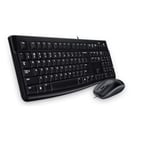 Logitech MK120 Combo Clavier et Souris Filaires pour Windows, Souris Optique Filaire, Connexion USB Plug And Play, Confortable, Taille Standard, PC/Portable, Clavier Grec - Noir