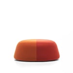 MDF Italia - Fuji Bicolor Pouf L, Ø100, Cat. D, Perth R392 20/R391 19 - Sittpuffar - Francesco Rota - Orange - Textilmaterial/Plast