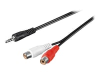 Goobay - Lydkabel - Mini-Phone Stereo 3.5 Mm Hann Til Rca X 2 Hunn - 1.5 M - Svart