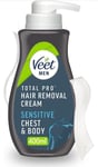 Veet Men Hair Removal Cream 400ml Chest & Body Sensitive Skin Bargain