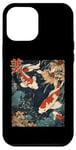 Coque pour iPhone 12 Pro Max Beauté Koi Fish Pond Japan Zen Garden Vintage Art Lovers