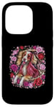 iPhone 14 Pro Cartoon Irish Setter dog with roses Case