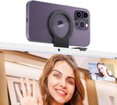 Support de Caméra à Continuité Support Webcam Magnétique pour iMac 2017 & Later, iMac Pro 2017, Studio Display, Pro Display XDR, iPhone 16 16 Plus 16 Pro Pro Max15 14 13 12 & Mag-Safe Case