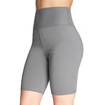 Short Sport Femme, Cycliste Femme, Legging de Sport Femme Court, Gym, Yoga, Running, Fitness, Taille Haute Tenue Sportswear Femme S-XL (Gris, M)