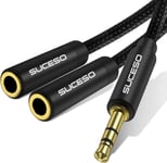 Splitter Audio Jack Double Jack 3.5Mm Mâle Vers 2 Femelle Câble Audio Splitter Stéréo Pour Casques Audio, Enceintes, Smartphones, Tablettes, Lecteurs, Ps4, Mp3, Iphone, Samsung Etc[YIN141015]