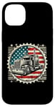 iPhone 14 Plus Semi-Trailer Trucker Big Rig American Flag Truck Driver Case