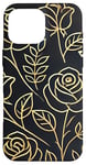 Coque pour iPhone 16 Pro Max Rose florale botanique, style minimaliste, roses d'amour