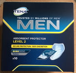 TENA Men Level 2 (Medium) 10 Absorbent Protectors Bladder Weakness Incontinence