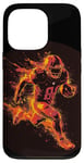 Coque pour iPhone 13 Pro Un joueur de football brûle comme une météorite dans le feu et les flammes