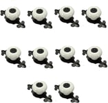 10 Pcs Poignees et boutons de tiroir, boutons de tiroir, Poignee de porte ceramique (Blanc avec noir)