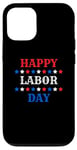 Coque pour iPhone 14 Étoiles rouges blanches et bleues pour la fête du travail