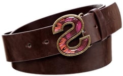 Desigual Big S, Ceinture - Chocolat, Textile, 90 centimètres