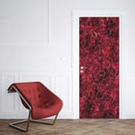 Sticker Porte Fleurs Rouges 204 x 73 cm