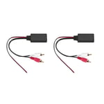 2 PièCes Car Universal Wireless Bluetooth Module Music Adapter Rca Aux Audio Cable