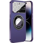 Dqtaoly Coque Givré PC +TPU Silicone Compatible avec iPhone 13 Pro Max Case, Magnétique Recharge sans Fil Housse[Protection Caméra] pour iPhone 13 Pro Max -Violet