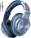 A70 Casque Bluetooth supra-auriculaire, pliable sans fil et filaire avec microphone, casque de mixage professionnel pour PC/téléphone (bleu)