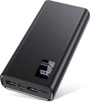 Batterie Externe 24000 Mah, Petite Mais Puissante (Sortie Et Entrée Usb C), 5 A, Power Bank Avec Fonction De Charge Rapide, Grande Capacité, Compatible Avec Iphone 14, 13, 12, Samsung, Apple Xiaomi