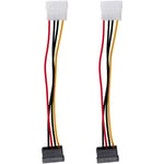 2X Sata Alimentation Câble Convertisseur Adaptateur Vers Mâle Molex, 6 Pouces