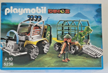 PLAYMOBIL Dinos Véhicule avec cage et bébé Trex réf 5236 dès 4 ans