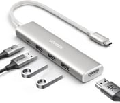 Hub Usb C Hdmi 4K 100W Pd Charge Avec 3 Ports Usb 3.0 5 En 1 Adaptateur Usb C Vers Hdmi Compatible Avec Macbook Ipad Pro Air Surface Pro Iphone 16 Plus Pro Max 15 Galaxy S24 Tab S9(Blanc)