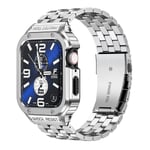 Armband i rostfritt stål för Apple Watch Band 49 mm 45 mm 44 mm (ej watch) cover Tillbehör Iwatch Ultra Series 7 6 Se 8+ case silver 49mm