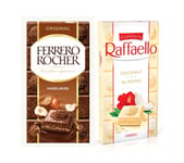 2x Ferrero Raffaello Rocher Chocolates Bar Milk White Coconut Almond 90g 3.17 Oz