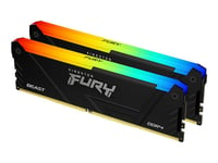 Kingston FURY Beast RGB - DDR4 - kit - 64 Go: 2 x 32 Go - DIMM 288 broches - 3200 MHz / PC4-25600 - CL16 - 1.35 V - mémoire sans tampon - non ECC - noir