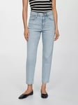 Mango Mom Comfort High Rise Jeans, Open Blue