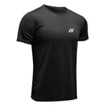 MEETWEE T-Shirt de Sport Homme, Baselayer Manches Courtes Maillot Running Tee Shirt Vetement de Fitness Football Jogging,Noir,S