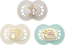 MAM Lot de 3 sucettes originales Day & Night avec tétine en silicone SkinsoftTM ultra douce pour bébé 6 mois Neutre - modèles aléatoire