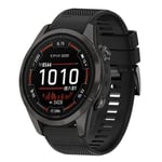 Garmin Epix Pro 51mm silikonikellon ranneke, 26mm - musta