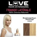 Love Hair Extensions - LHE/FRA1/QFC/CISF/10/22 - 100 % Cheveux Naturels - Frange Latérale - Couleur 10/22 - Blond Cendre Moyen / Blond Plage