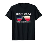 Joe Biden 2024 American Flag Pro Democracy Finish The Job T-Shirt