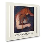 The Vampire Vol.1 By Edvard Munch Exhibition Museum Classic Painting Canvas Wall Art Print Ready to Hang, Framed Picture for Living Room Bedroom Home Office Décor, 14x14 Inch (35x35 cm)