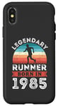 Coque pour iPhone X/XS Legendary Runner born 1985 40e anniversaire cadeaux course