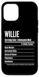 Coque pour iPhone 12/12 Pro Willie Gift, informations nutritionnelles Taille de portion, calories