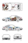 Aoshima 1/10 RC Itasha Body Parts Set NO.2 Queen's Blade AE86 Trueno Japan