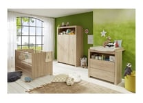 Olivia sonoma Chambre bébé complete : lit 70140cm + commode + armoire - Chene naturel