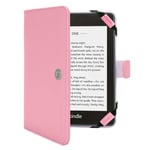 TECHGEAR BABY PINK Kindle PU Leather Folio Case Cover With Magnetic Clasp + Screen Protector for Amazon Kindle eReaders 12th - 4th Generation (2024-2011) & Kindle Paperwhite with 6 inch Screen