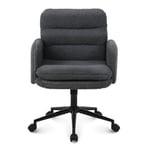 Youhauchair Chaise Bureau, Fauteuil de Bureau en Fausse Fourrure à Hauteur Réglable, Chaise Coiffeuse Confortable en Cachemire, Chaise de Bureau Ergonomique pour la Maison et la Chambre, Gris foncé