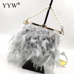 Käsilaukut Moon Feather Käsilaukku Naisten Ilta Clutch Laukku Valkoinen Pearl Ketju Olkalaukku Ylellinen Naisten Laukut Hääjuhlalaukku