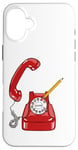 Coque pour iPhone 16 Plus Cadran rotatif vintage - Téléphone filaire - Couleur graphique rétro