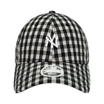 Casquette FEMME New Era 9Forty® en coton noire carreaux