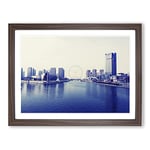 Tianjin Eye Skyline China Modern Framed Wall Art Print, Ready to Hang Picture for Living Room Bedroom Home Office Décor, Walnut A2 (64 x 46 cm)