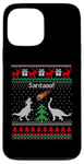 Coque pour iPhone 13 Pro Max Pull de Noël avec motif dinosaure moche