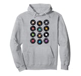 Retro Vinyl Record LP Music Art, DJ Musician Style Graphic Pullover Hoodie